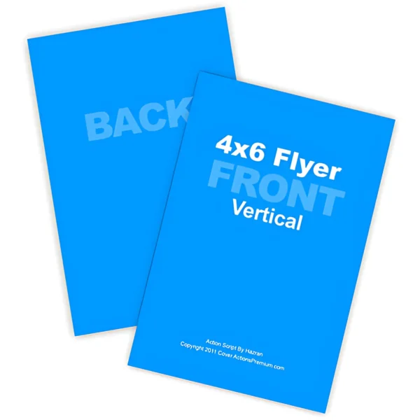 4 x 6 flyer front and back in blue.