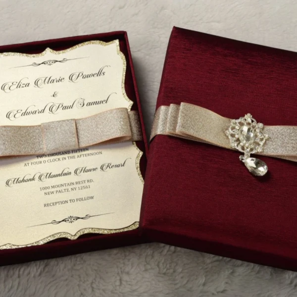 Velvet Invitation Boxes Packaging